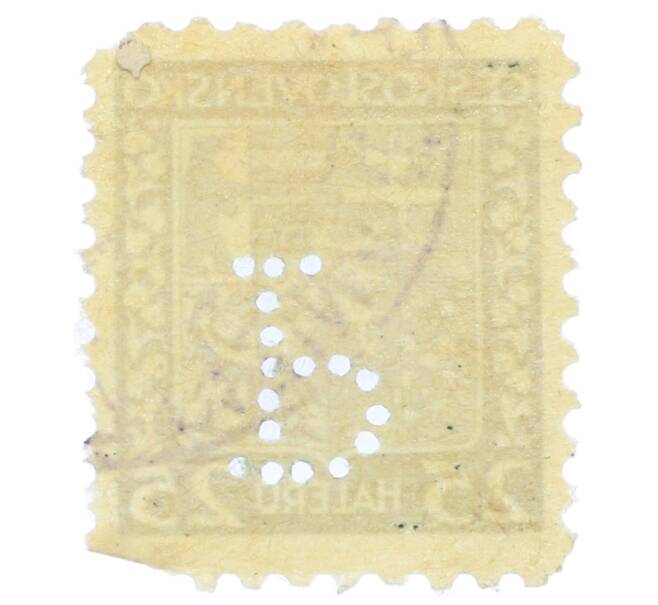 Почтовая марка 25 геллеров 1929 года Чехословакия «Герб» (Артикул: P2-1110) — Фото №2