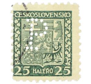 Почтовая марка 25 геллеров 1929 года Чехословакия «Герб»