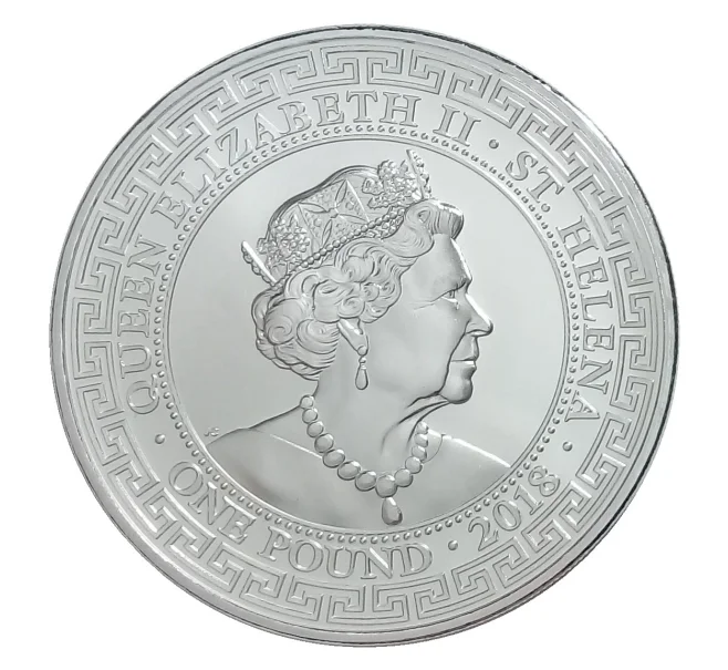 Монета 1 фунт 2018 года Остров Святой Елены — Британский торговый доллар (Артикул M2-33880)