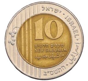 10 новых шекелей 2002 года (JE 5762) Израиль — Фото №1