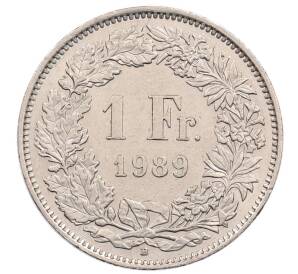 1 франк 1989 года Швейцария — Фото №1