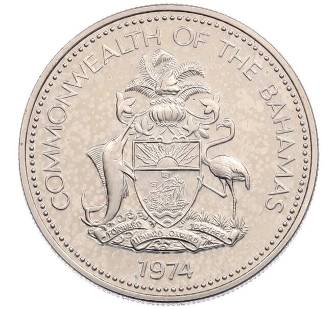 Монета 25 центов 1974 года Багамские острова (Артикул: K10-10610) — Фото №2