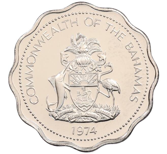 Монета 10 центов 1974 года Багамские острова (Артикул: K10-10614) — Фото №2