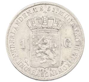 1 гульден 1851 года Нидерланды — Фото №1