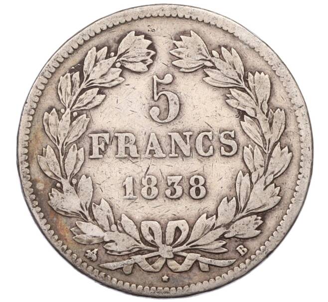 Монета 5 франков 1838 года B Франция (Артикул: K10-10816) — Фото №1