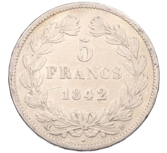 Монета 5 франков 1842 года B Франция (Артикул: K10-10817) — Фото №1