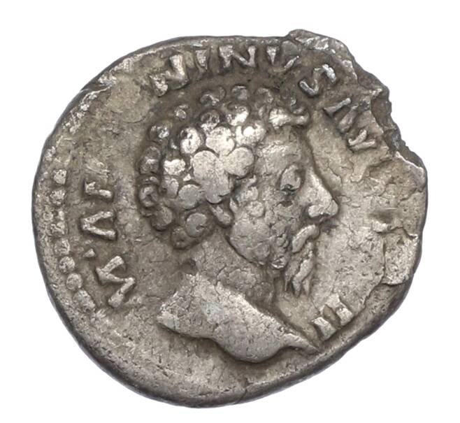 Монета Денарий 162-163 года Римская Империя — Марк Аврелий (Артикул: K10-10708) — Фото №1