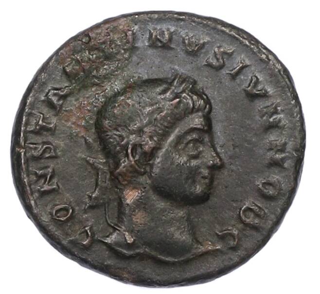 Монета AE3 321-325 года Римская Империя — Константин I (Клятва) (Артикул: K10-10761) — Фото №1