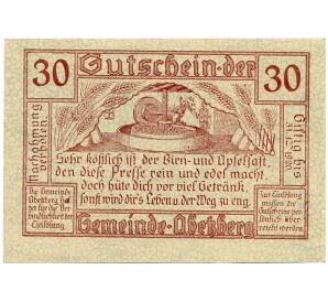 30 геллеров 1920 года Австрия — Абецберг (Нотгельд) — Фото №2