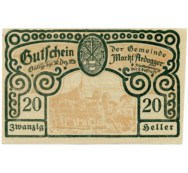 Банкнота 20 геллеров 1920 года Австрия — Ардаггер (Нотгельд) (Артикул: B2-15126) — Фото №1