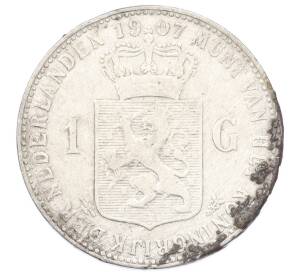 1 гульден 1907 года Нидерланды — Фото №1