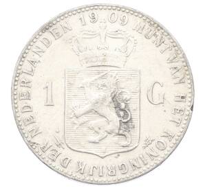 1 гульден 1909 года Нидерланды — Фото №1