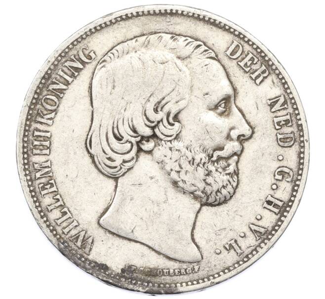 Монета 2 1/2 гульдена 1874 года Нидерланды (Артикул: K10-11001) — Фото №2