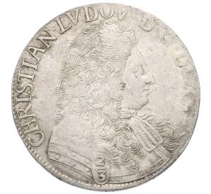 2/3 таллера 1678 года Мекленбург-Шверин (Кристиан Людвиг I Мекленбургский) — Фото №1