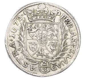 2/3 таллера 1672 года Шлейзвиг-Гольштейн-Готторп — Фото №2