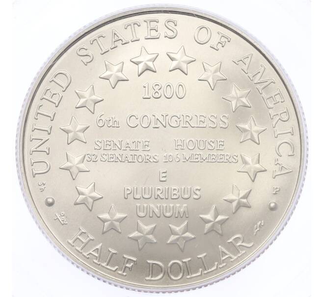 Монета 1/2 доллара (50 центов) 2001 года P США «Центр посещения Капитолия» в слабе PCGS (MS69) (Артикул: K4-1011) — Фото №2