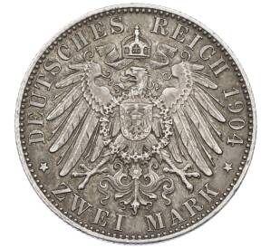 2 марки 1904 года Германия (Саксония) «Смерть Георга Саксонского» — Фото №2