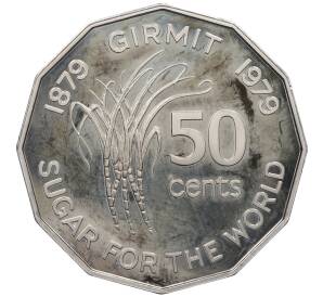 50 центов 1979 года Фиджи «ФАО — 100 лет появлению индийцев на Фиджи» (Proof) — Фото №1