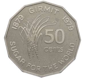 50 центов 1979 года Фиджи «ФАО — 100 лет появлению индийцев на Фиджи» (Proof) — Фото №1