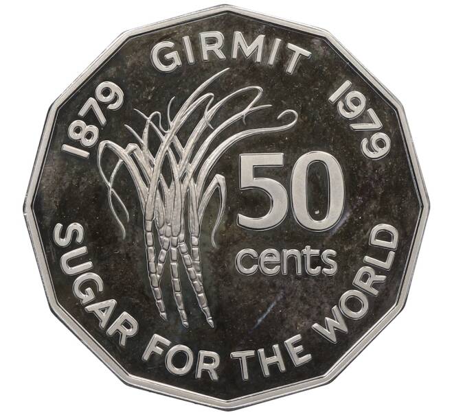 Монета 50 центов 1979 года Фиджи «ФАО — 100 лет появлению индийцев на Фиджи» (Proof) (Артикул: K4-1091) — Фото №1