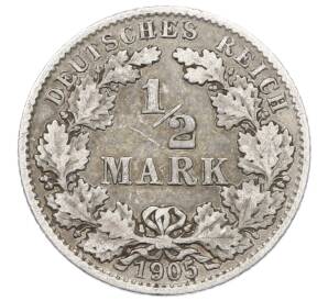 1/2 марки 1905 года E Германия — Фото №1