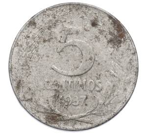 5 сентимо 1937 года Испания — Фото №1