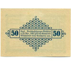 50 геллеров 1920 года Австрия — Коммуна Альтшвендт (Нотгельд) — Фото №2