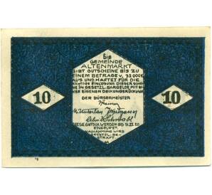 10 геллеров 1920 года Австрия — Коммуна Альтенмаркт (Нотгельд) — Фото №2