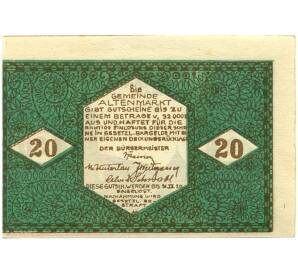 20 геллеров 1920 года Австрия — Коммуна Альтенмаркт (Нотгельд) — Фото №2