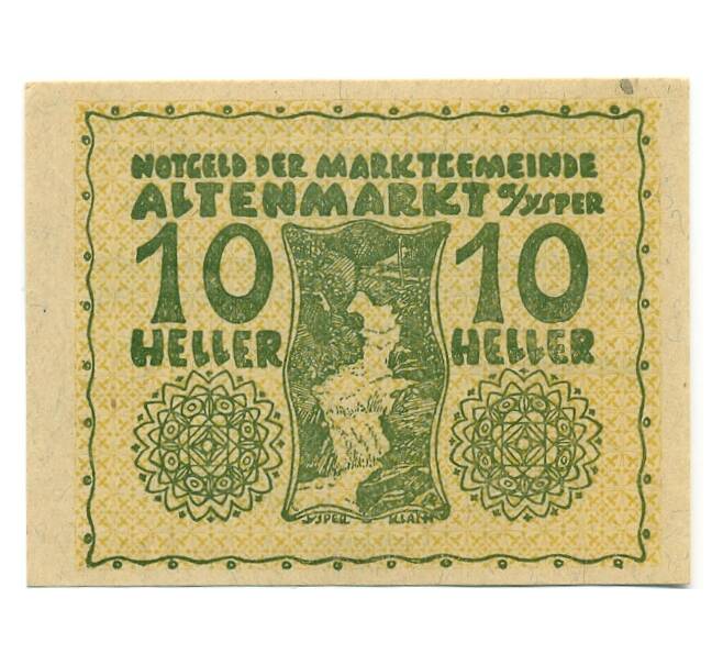 Банкнота 10 геллеров 1920 года Австрия — Коммуна Альтенмаркт-ан-дер-Тристинг (Нотгельд) (Артикул: B2-15238) — Фото №1