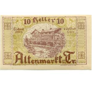 10 геллеров 1920 года Австрия — Коммуна Альтенмаркт (Нотгельд) — Фото №1