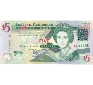 5 долларов 2008 года Восточные Карибы — Фото №1