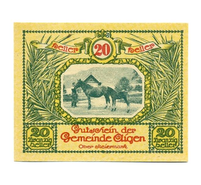 Банкнота 20 геллеров 1920 года Австрия — Айген (Нотгельд) (Артикул: B2-15272) — Фото №1