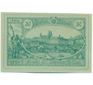 30 геллеров 1920 года Австрия — Коммуна Санкт-Флориан (Нотгельд) — Фото №1