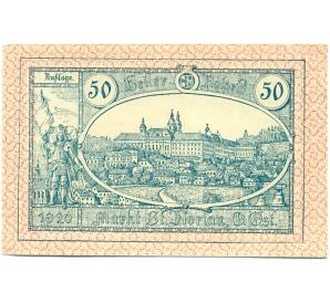 50 геллеров 1920 года Австрия — Коммуна Санкт-Флориан (Нотгельд) — Фото №1