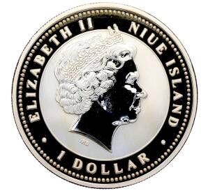 1 доллар 2007 года Ниуэ «Китайский гороскоп — Год свиньи (счастье)» — Фото №2