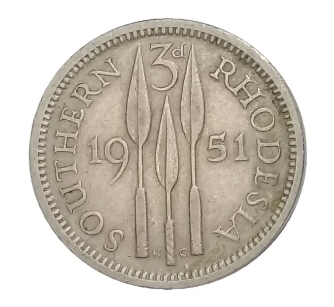 Монета 3 пенса 1951 года Южная Родезия (Артикул M2-33946)