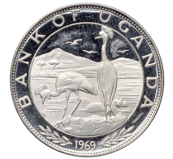 Монета 5 шиллингов 1969 года Уганда «Визит Папы Римского Павла VI» (Артикул: K10-11038) — Фото №1