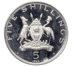 5 шиллингов 1969 года Уганда «Визит Папы Римского Павла VI» — Фото №2