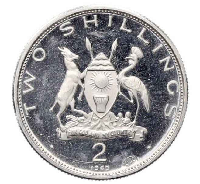Монета 2 шиллинга 1969 года Уганда «Визит Папы Римского Павла VI» (Артикул: K10-11039) — Фото №2