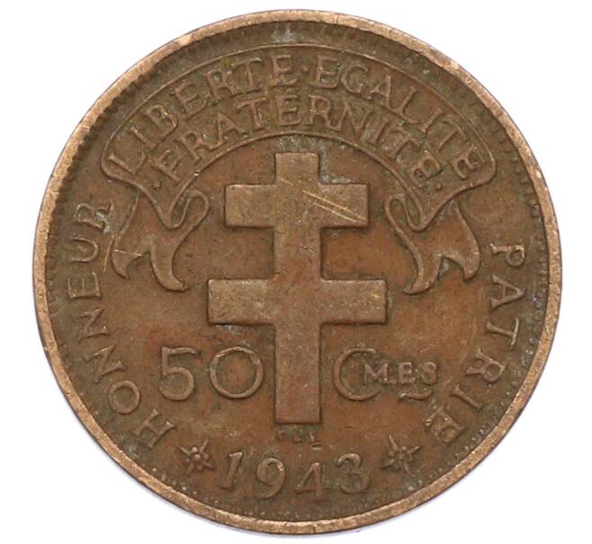 Монета 50 сантимов 1943 года Французская Экваториальная Африка (Артикул: K10-11108) — Фото №1