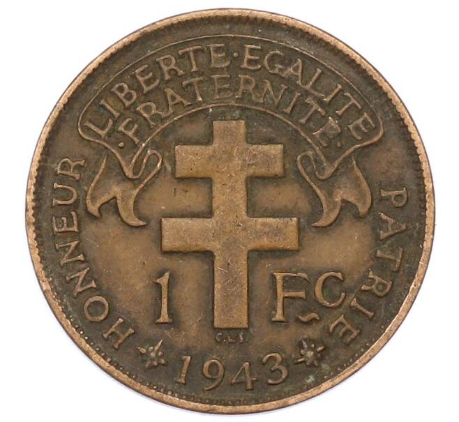 Монета 1 франк 1943 года Французская Экваториальная Африка (Артикул: K10-11113) — Фото №1