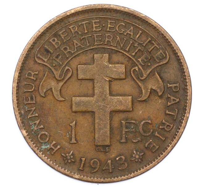 Монета 1 франк 1943 года Французская Экваториальная Африка (Артикул: K10-11120) — Фото №1