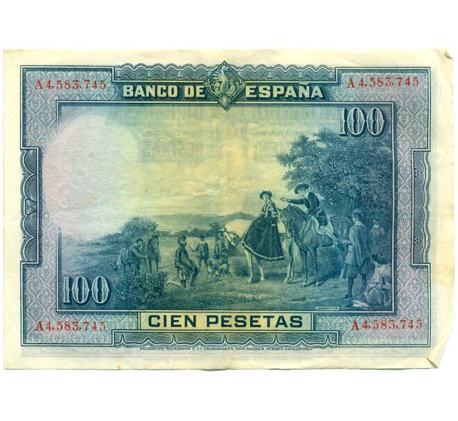 Банкнота 10 песет 1928 года Испания (Артикул: K4-1192) — Фото №2