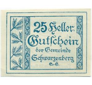 25 геллеров 1920 года Австрия — Шварценберг (Нотгельд) — Фото №1