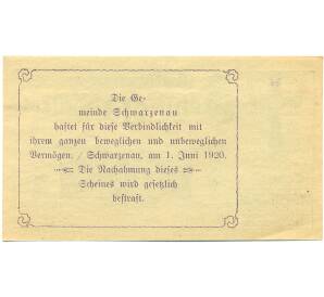 10 геллеров 1920 года Австрия — Шварценау (Нотгельд) — Фото №2