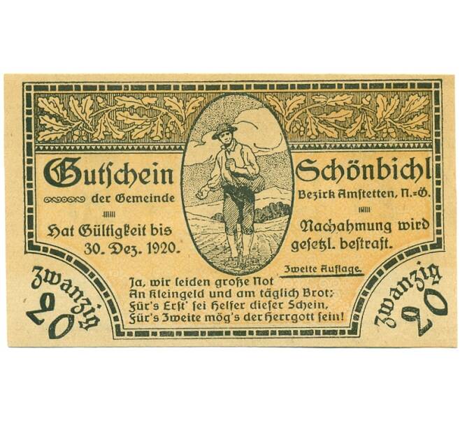 Банкнота 20 геллеров 1920 года Австрия — Цитбальче (Нотгельд) (Артикул: B2-15479) — Фото №1