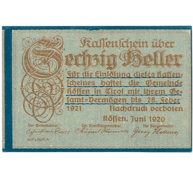 Банкнота 60 геллеров 1920 года Австрия — Кессен (Нотгельд) (Артикул: B2-15513) — Фото №1