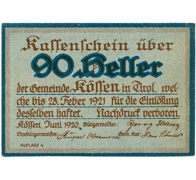 Банкнота 90 геллеров 1920 года Австрия — Кессен (Нотгельд) (Артикул: B2-15515) — Фото №1