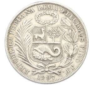 1 соль 1897 года Перу — Фото №2